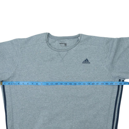 Adidas Mens Grey Crew Neck Pullover Sweatshirt Size L Sports Fleece