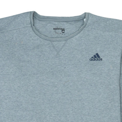 Adidas Mens Grey Crew Neck Pullover Sweatshirt Size L Sports Fleece