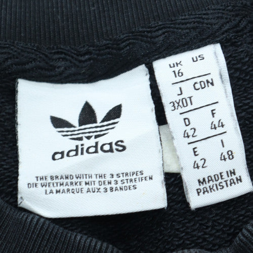 Adidas Women's Black Crew Neck Long Sleeve Pullover Sweatshirt Size 16