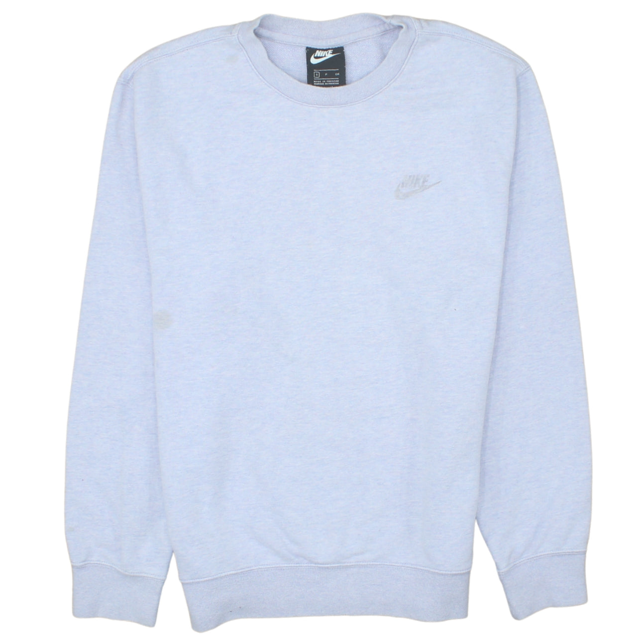Nike Womens Light Grey Cotton Blend Crew Neck Sweatshirt S