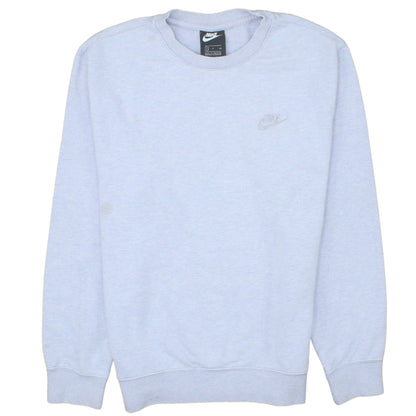 Nike Womens Light Grey Cotton Blend Crew Neck Sweatshirt S