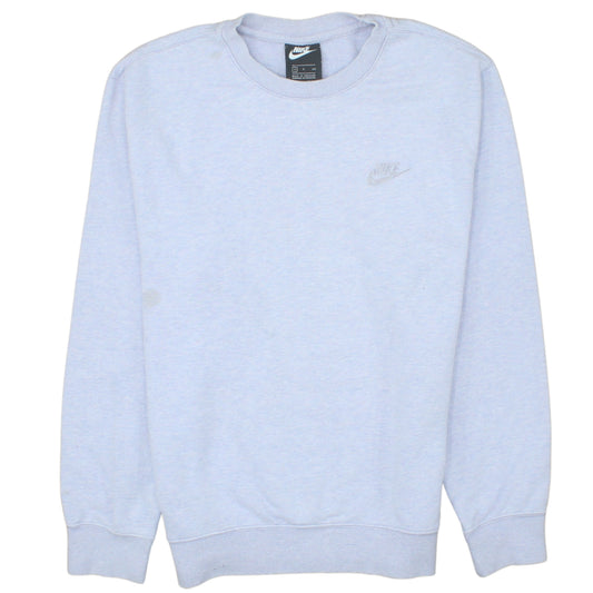 Nike Womens Light Grey Cotton Blend Crew Neck Sweatshirt S