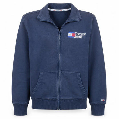 Tommy Jeans Men's Blue Full Zip Sweatshirt M Collared Fleece
