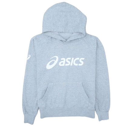 ASICS Women Grey Pullover Hoodie Medium Hooded Sweatshirt
