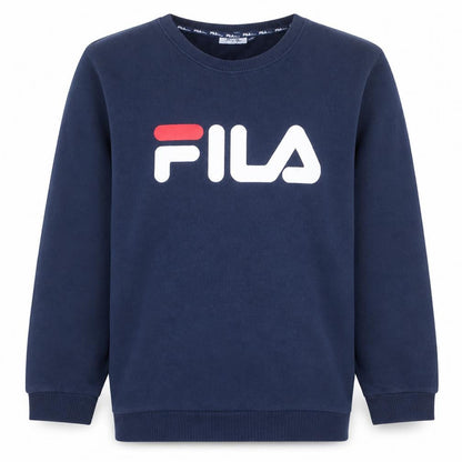 Fila Mens Blue Small Pullover Sweatshirt Logo Graphic