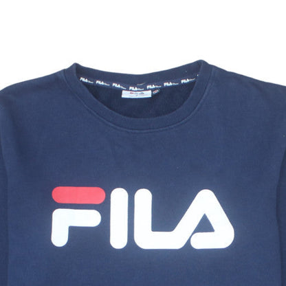 FILA Mens Blue Small Pullover Sweatshirt Logo Graphic