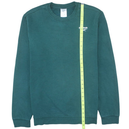 Reebok Mens Green Crew Neck Pullover Sweatshirt M Regular Fit