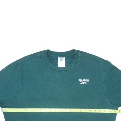 Reebok Mens Green Crew Neck Pullover Sweatshirt M Regular Fit