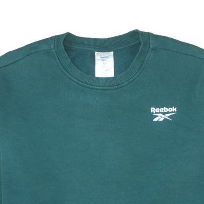 Reebok Mens Green Crew Neck Pullover Sweatshirt M Regular Fit