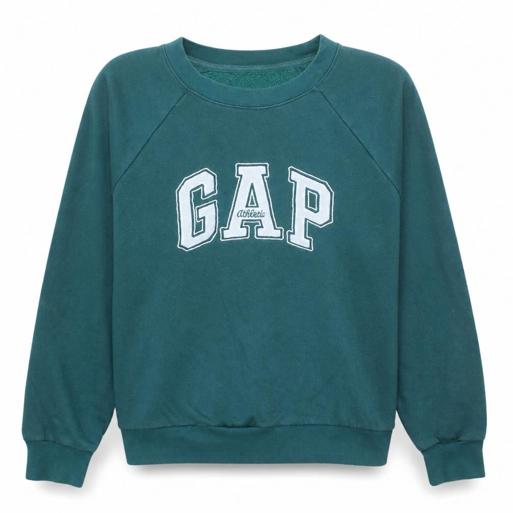 Gap Women’s Green Small Pullover Sweatshirt Logo Athletic Style