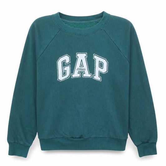 Gap Women’s Green Small Pullover Sweatshirt Logo Athletic Style