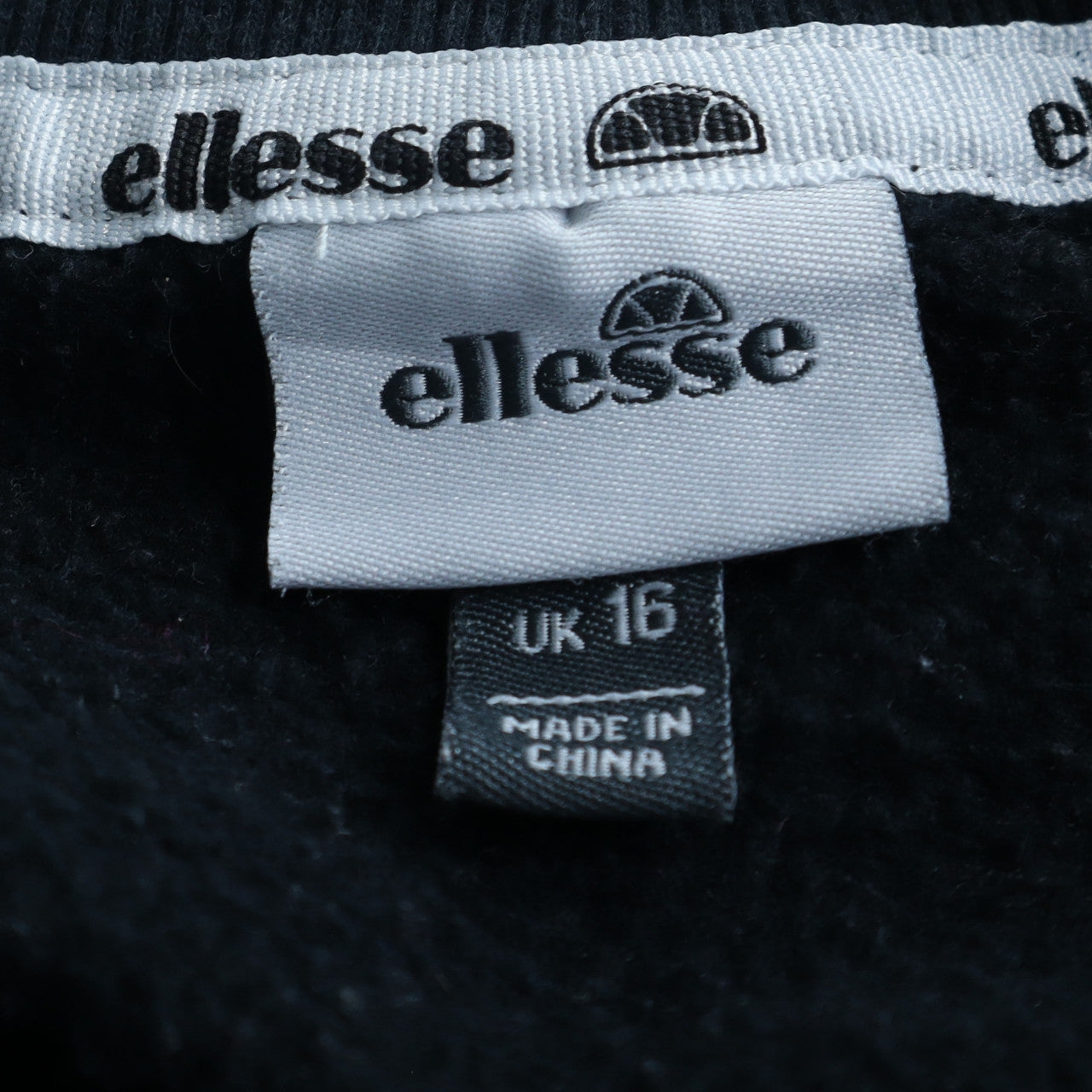 Ellesse Women Black Sport Logo Pullover Sweatshirt UK 16