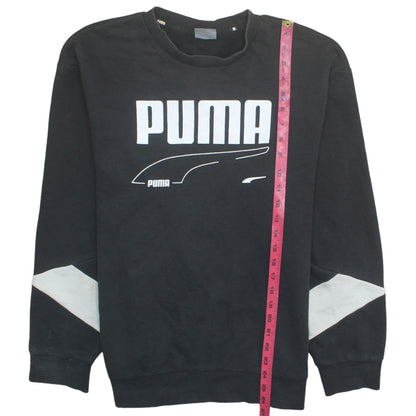 Puma Men's Black Logo Crew Neck Pullover Sweatshirt Size L