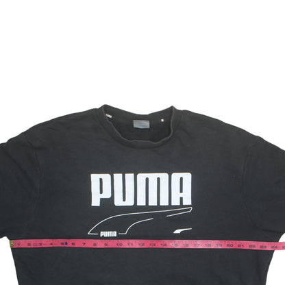 Puma Men's Black Logo Crew Neck Pullover Sweatshirt Size L