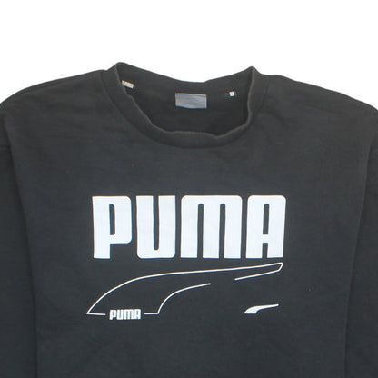 Puma Men's Black Logo Crew Neck Pullover Sweatshirt Size L