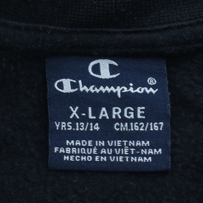 Champion Boys Black Sweatshirt XL 13-14 Years Crew Neck Logo Pullover