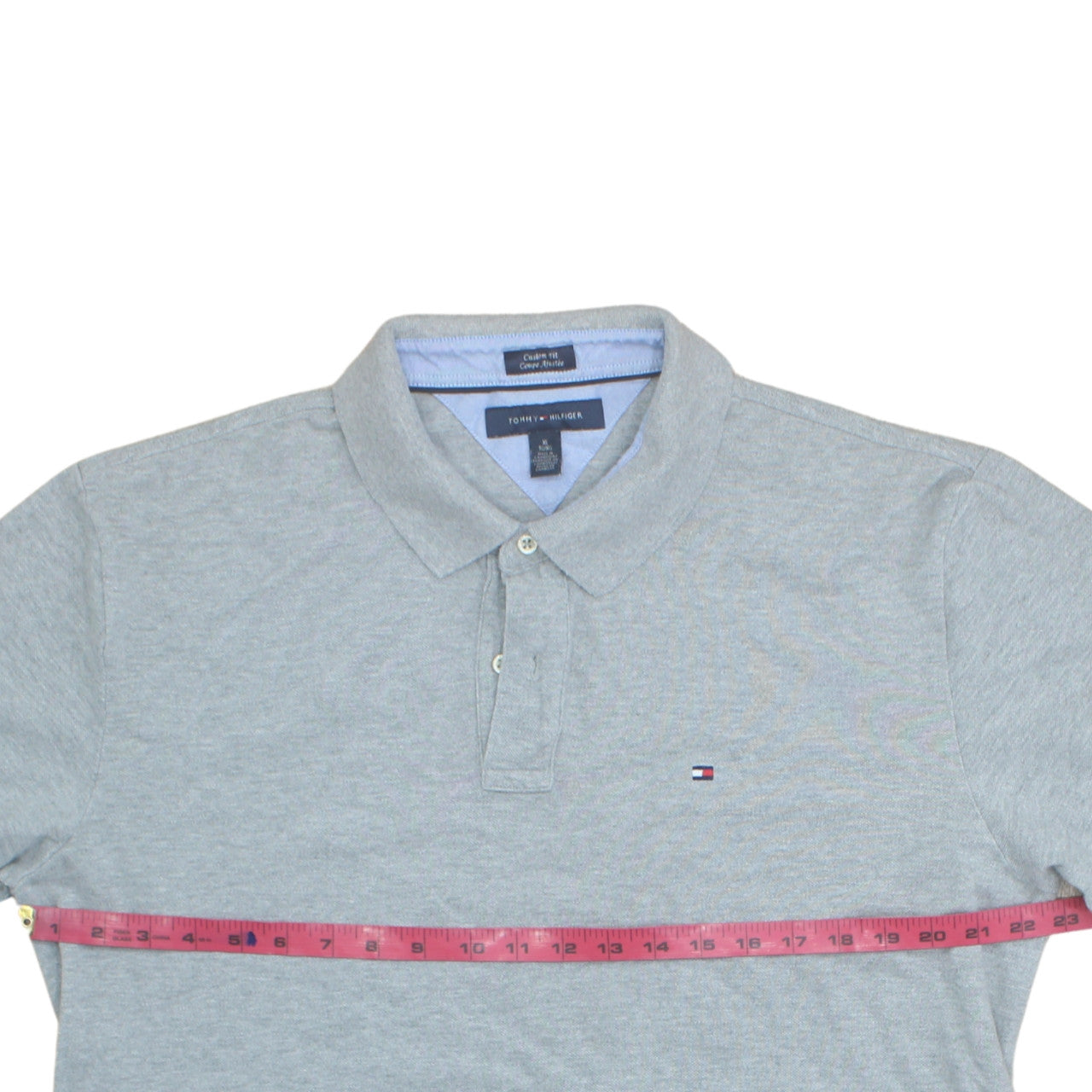 Tommy Hilfiger Men's Grey Custom Fit Polo Shirt Size XL