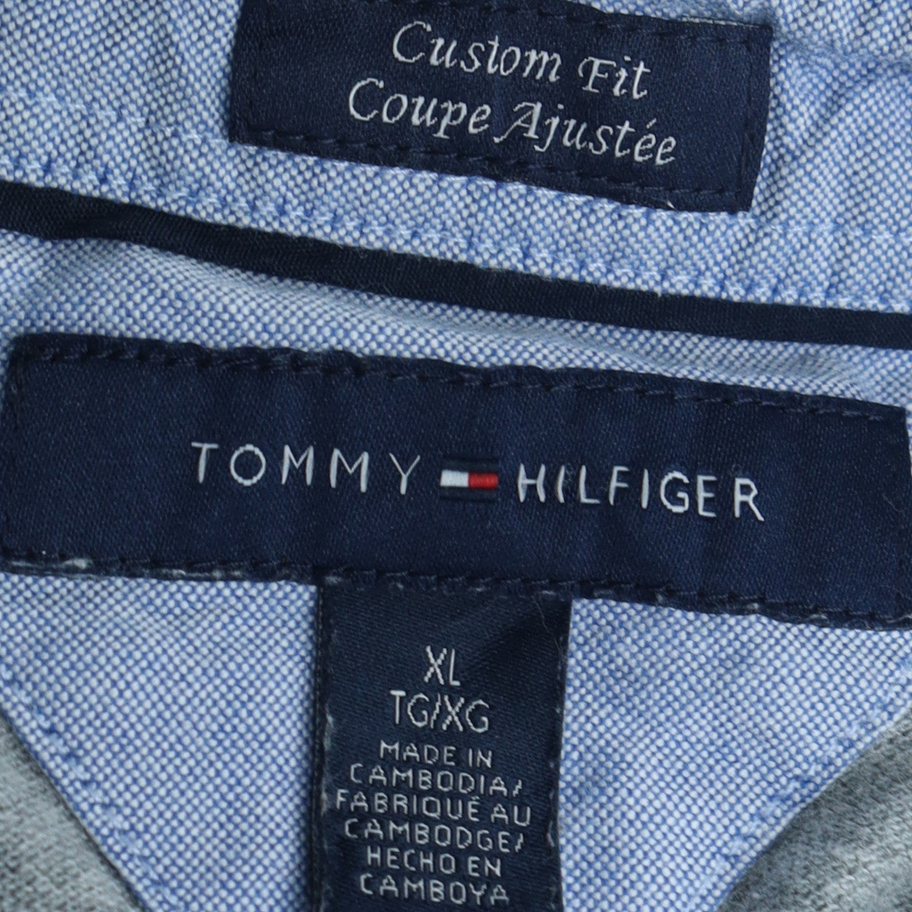 Tommy Hilfiger Men's Grey Custom Fit Polo Shirt Size XL