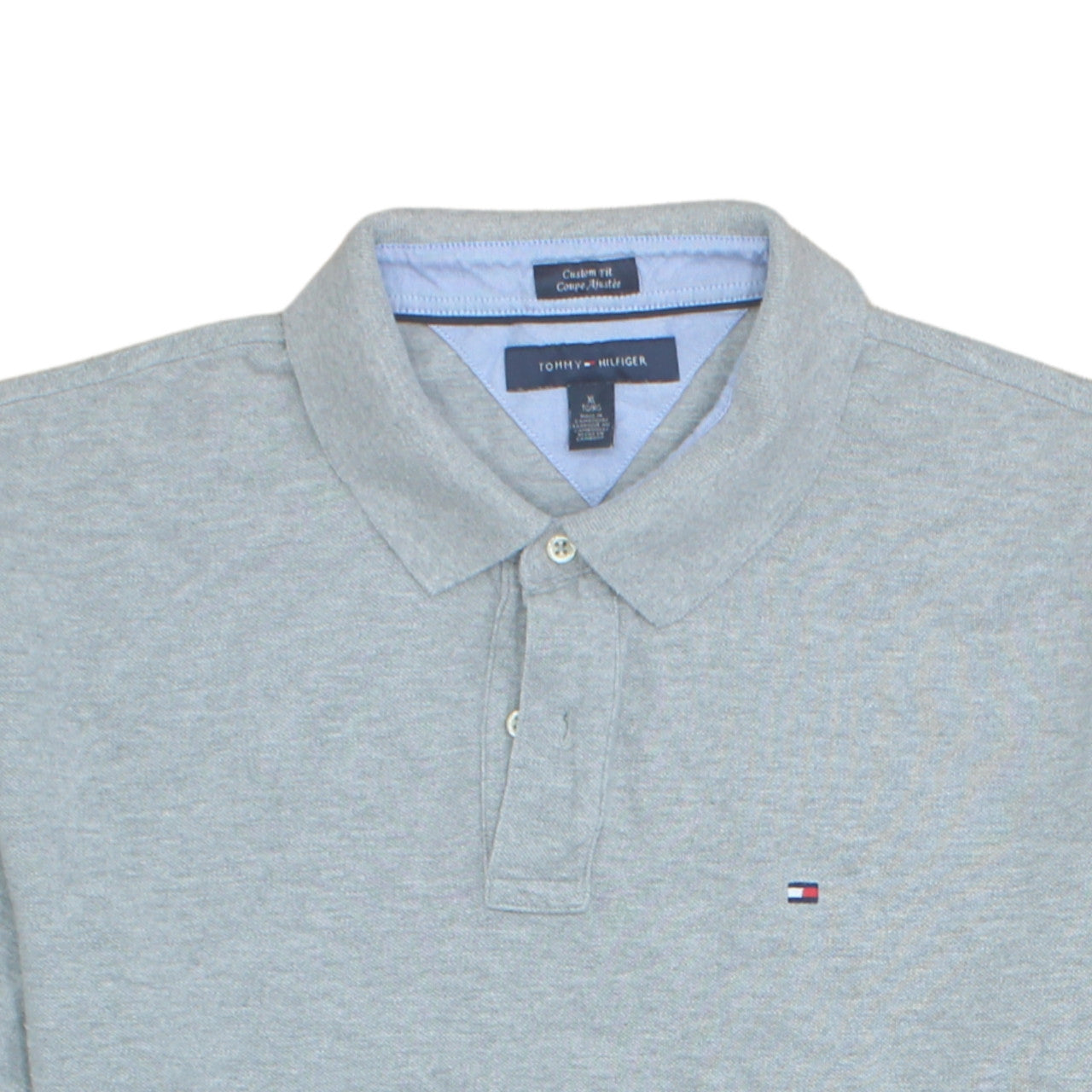 Tommy Hilfiger Men's Grey Custom Fit Polo Shirt Size XL