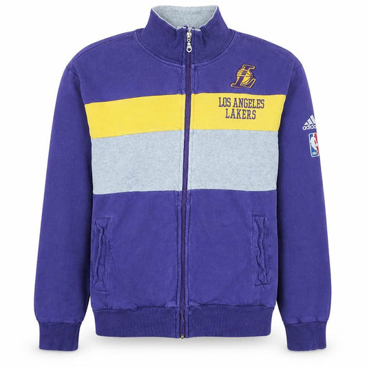 Front view of Adidas Men's Blue Los Angeles Lakers XL Full Zip Sweatshirt
