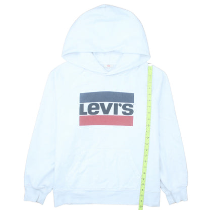 Levi's Men's White Pullover Hoodie L Logo Fleece Sweatshirt