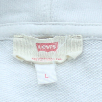Levi's Men's White Pullover Hoodie L Logo Fleece Sweatshirt