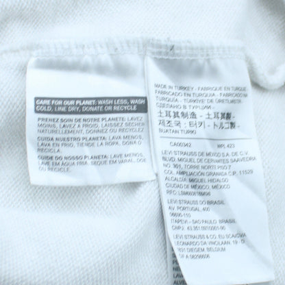 Levi's Men's White Pullover Hoodie L Logo Fleece Sweatshirt
