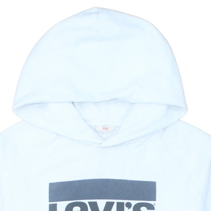 Levi's Men's White Pullover Hoodie L Logo Fleece Sweatshirt