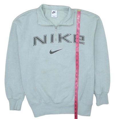 Nike Men's Green 1/2 Zip Logo Sweatshirt Size S Regular Fit