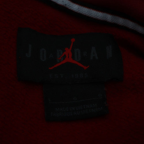 Jordan Mens Red Pullover Hoodie L Regular Fit Sports Fleece