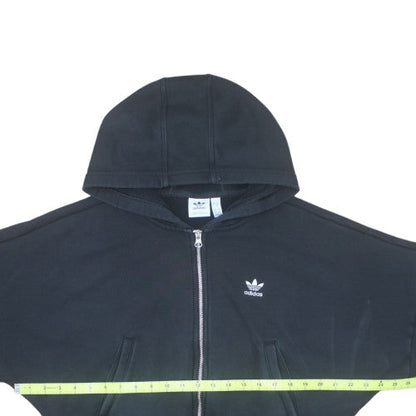 Adidas Womens Black Size 10 Full Zip Hoodie with 3 Stripes