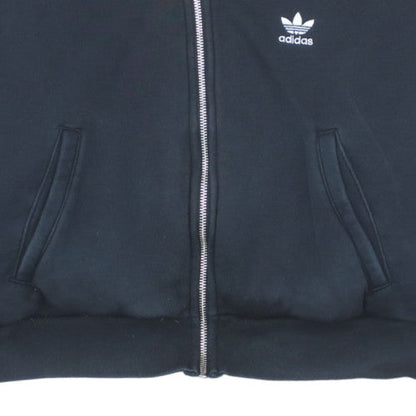 Adidas Womens Black Size 10 Full Zip Hoodie with 3 Stripes