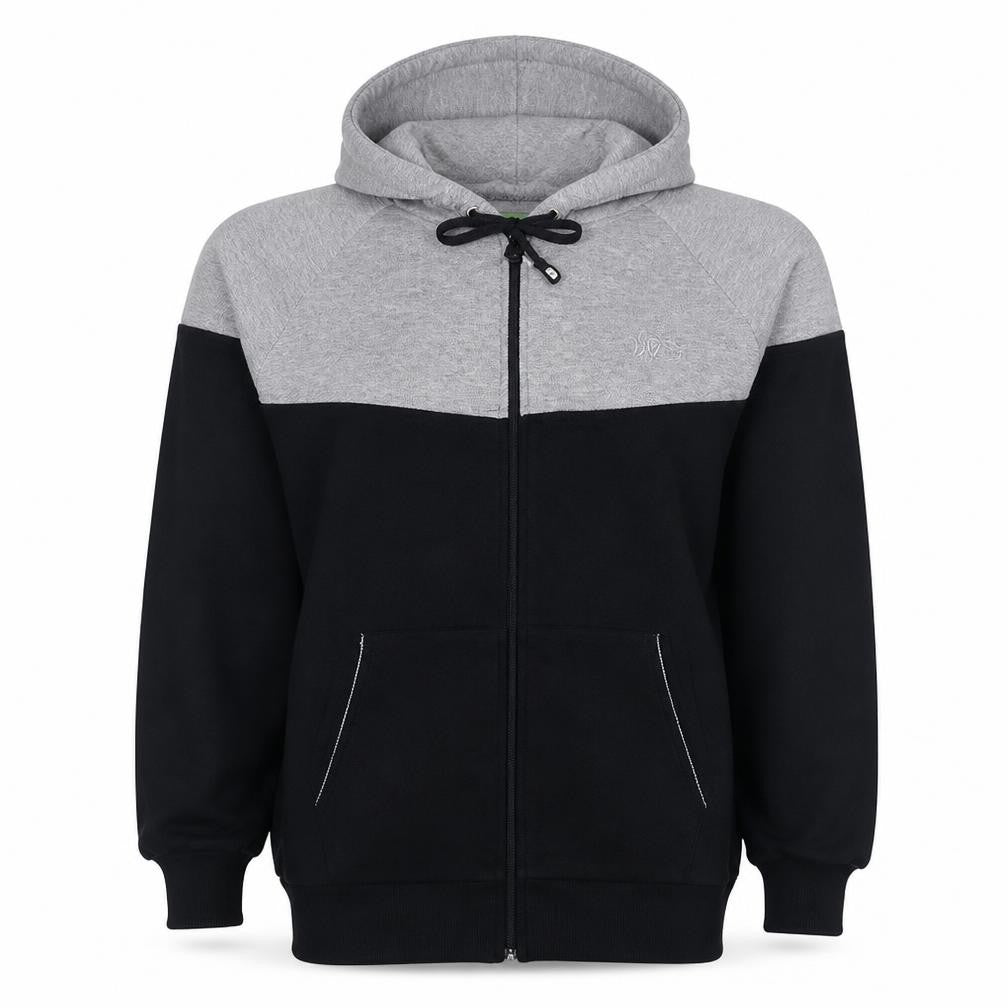 Hugo Boss Men's Grey & Black Full Zip Hoodie Size M