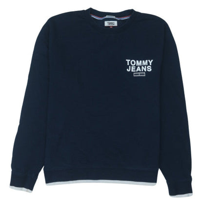 Tommy Jeans Men's Blue XL Crew Neck Pullover Sweatshirt