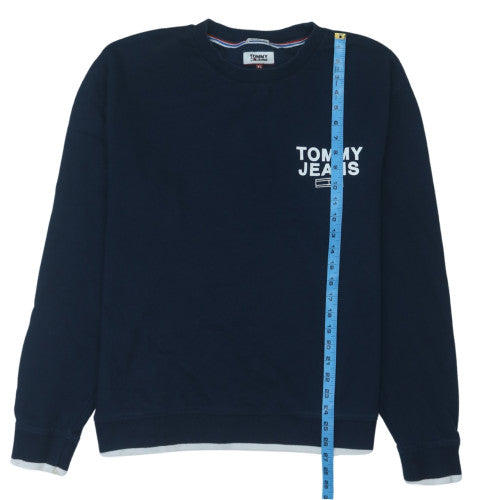 Tommy Jeans Men's Blue XL Crew Neck Pullover Sweatshirt