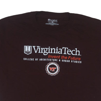 Champion Men's Brown Virginia Tech Graphic Crew Neck T-Shirt XL