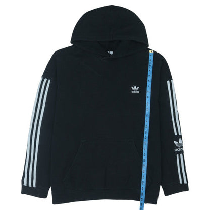 adidas Men's Black Pullover Hoodie L Logo Fleece Sweatshirt