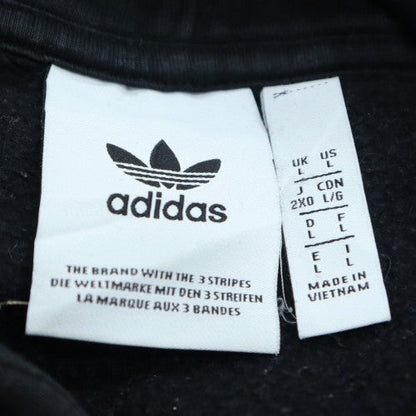 adidas Men's Black Pullover Hoodie L Logo Fleece Sweatshirt