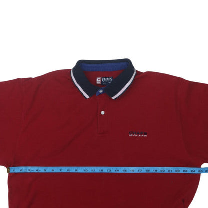 Chaps Ralph Lauren Men's Red Short Sleeve Polo Shirt XL 100% Cotton