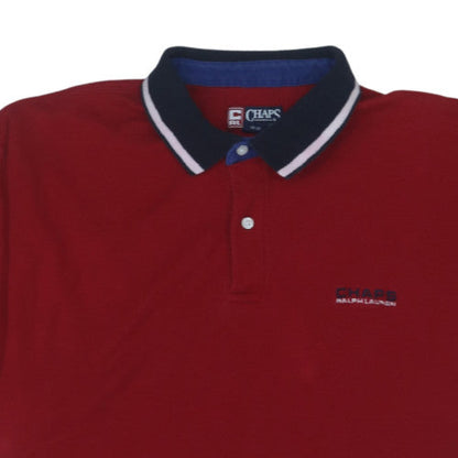 Chaps Ralph Lauren Men's Red Short Sleeve Polo Shirt XL 100% Cotton