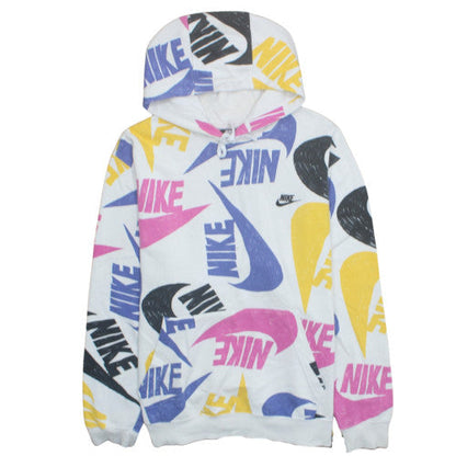 Nike Womens Multicoloured XL Pullover Hoodie Graphic Print Cotton Blend