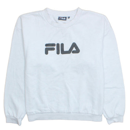 FILA Womens White XL Pullover Sweatshirt Logo Print Casual