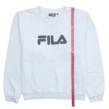 FILA Womens White XL Pullover Sweatshirt Logo Print Casual