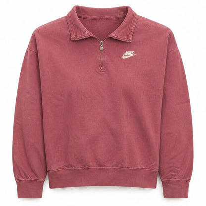 Nike Women’s Pink 1/2 Zip Oversized Pullover Sweatshirt Size S