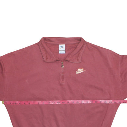Nike Women’s Pink 1/2 Zip Oversized Pullover Sweatshirt Size S