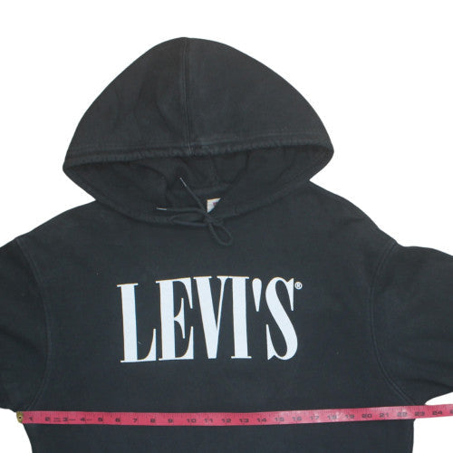 Levi's Men's Black Pullover Hoodie M Relaxed Fit Fleece Logo Sweatshirt