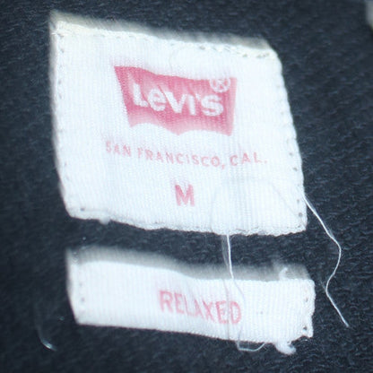 Levi's Men's Black Pullover Hoodie M Relaxed Fit Fleece Logo Sweatshirt