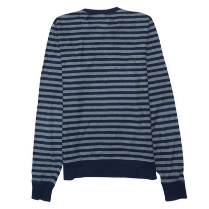 Tommy Hilfiger Men's Blue Striped Cotton Crew Neck Pullover Jumper Size S
