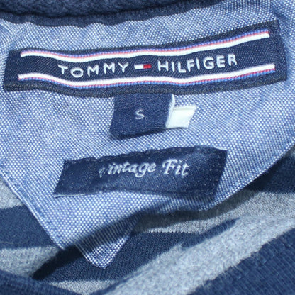 Tommy Hilfiger Men's Blue Striped Cotton Crew Neck Pullover Jumper Size S