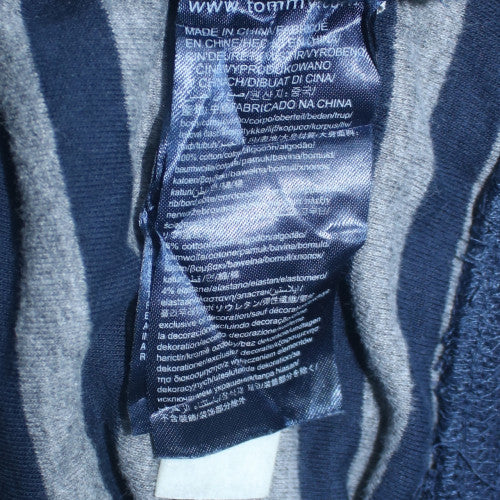 Tommy Hilfiger Men's Blue Striped Cotton Crew Neck Pullover Jumper Size S
